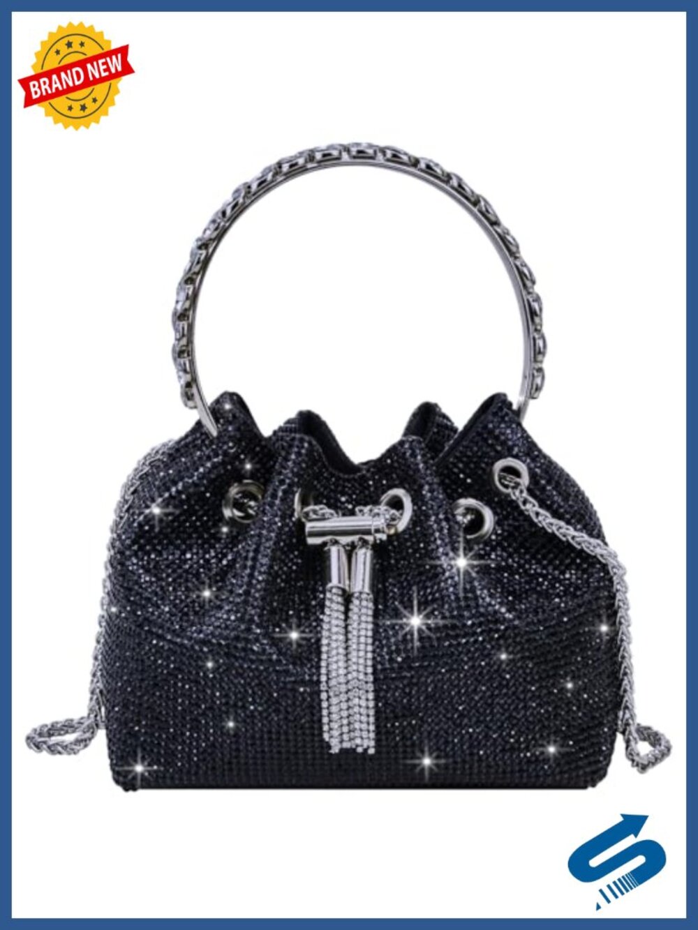 Sparkly Rhinestone Evening Bag Clutch Purse for Women Party Prom Wedding